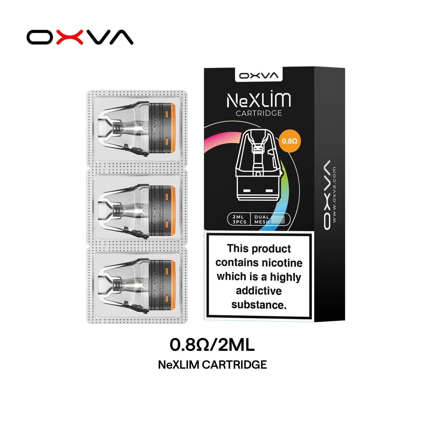 *OXVA NeXLIM SS Pod Cartridges: 3 Pods - 0.8Ω