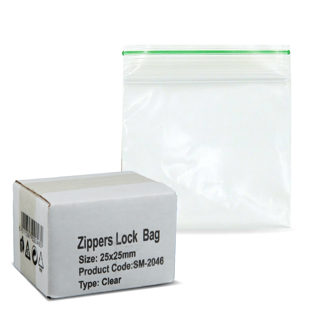 SPARKYS ZIPPER LOCK BAG CLEAR 25x25