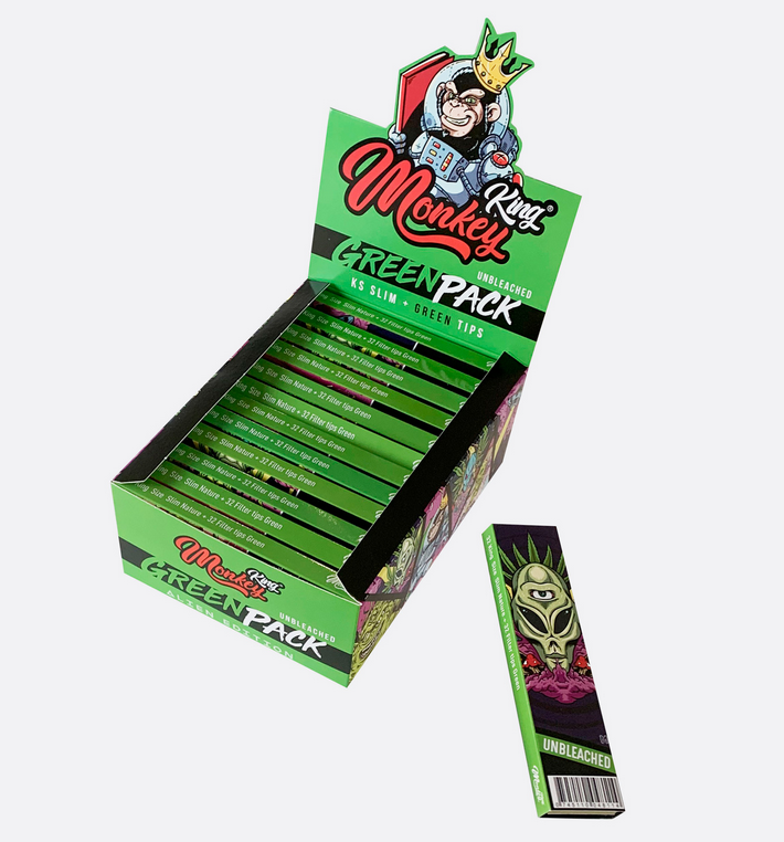 Monkey King Papers & Tips: Alien Edition - Medium 1¼ Unbleached (24 Pack)