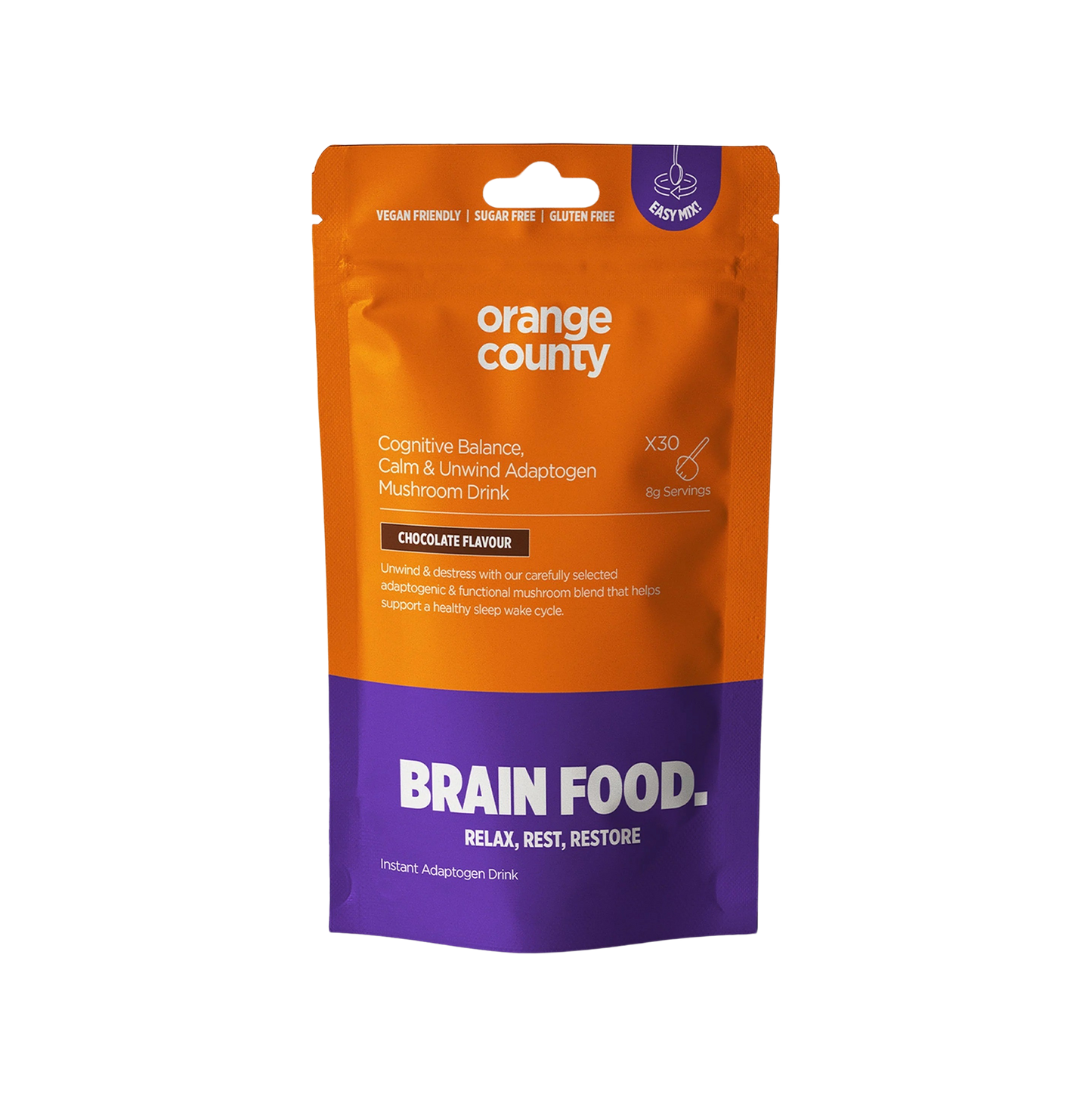Orange County BRAIN FOOD. Calm & Unwind Chocolate 240g