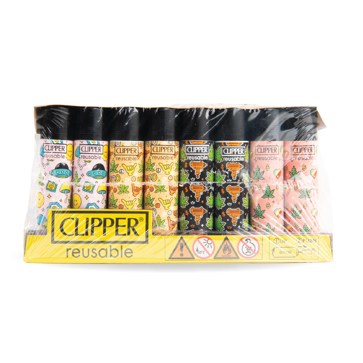 Clipper Lighters: Leaf Pattern (48 Pack)