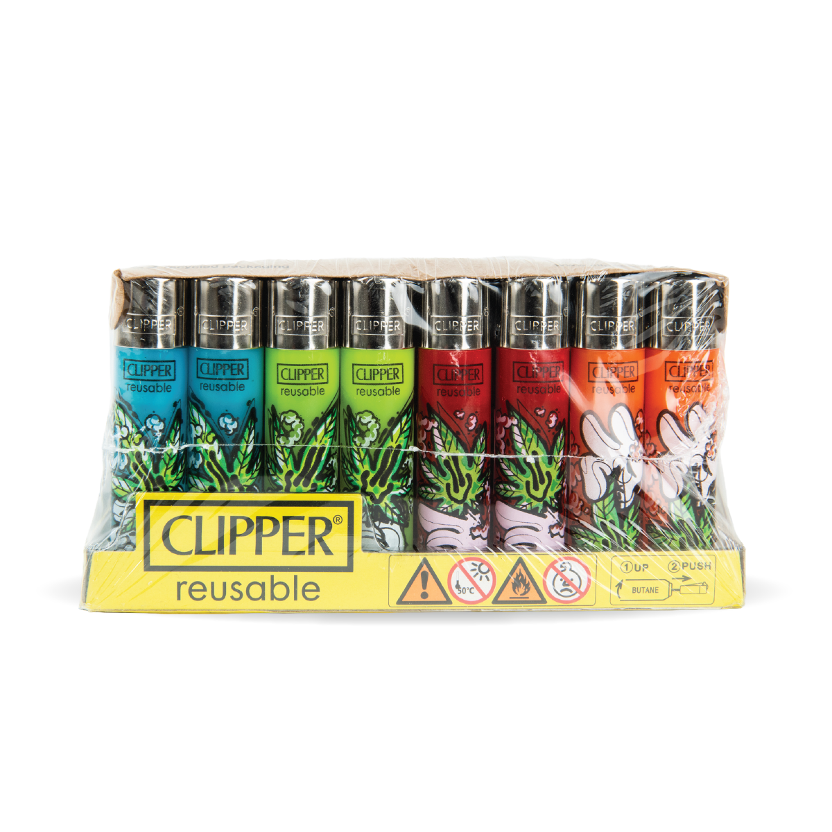 Clipper Lighters - Cartoon Leaves (40 pcs)