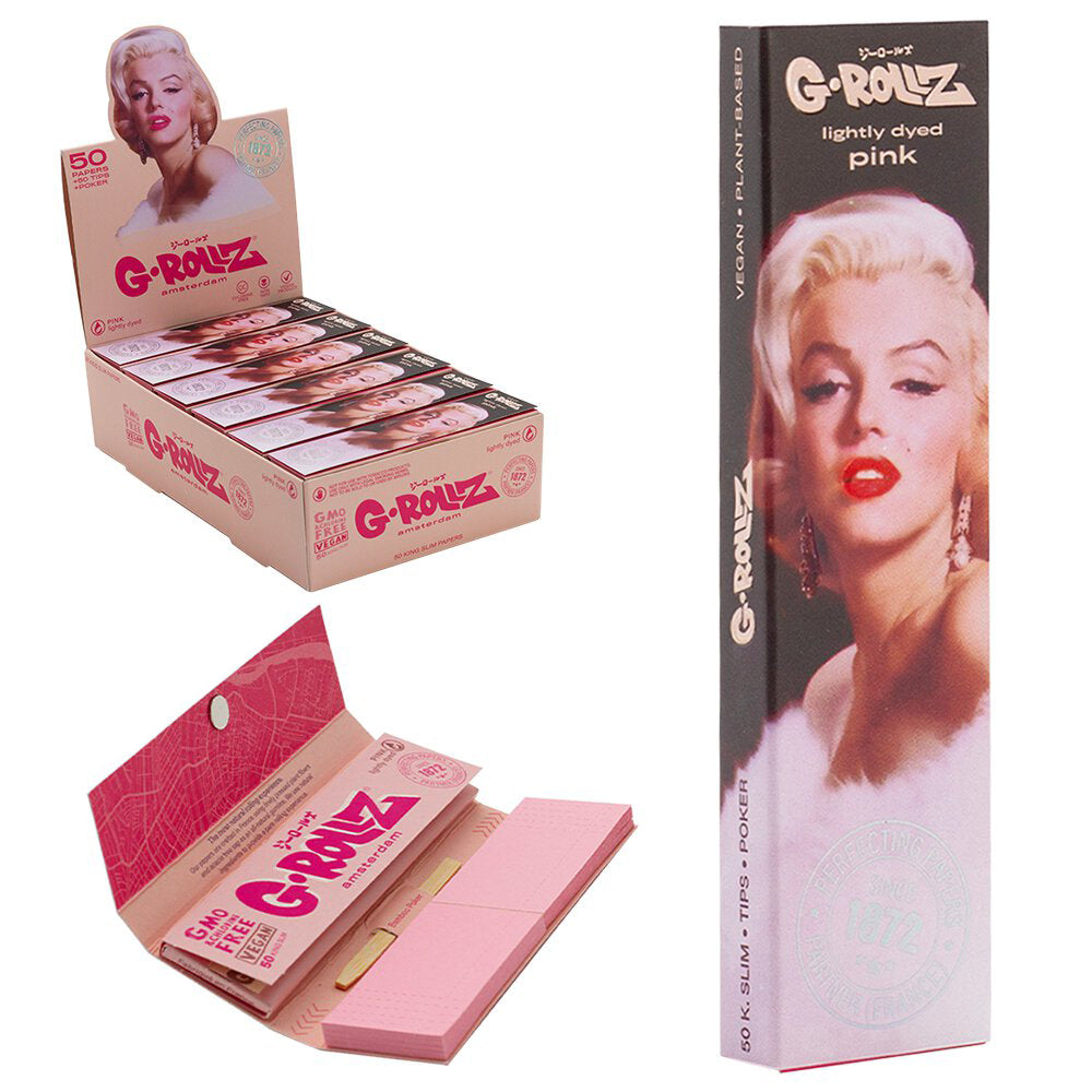 G-Rollz Fabulous Face Pink Rolling Papers, Tips & Poker