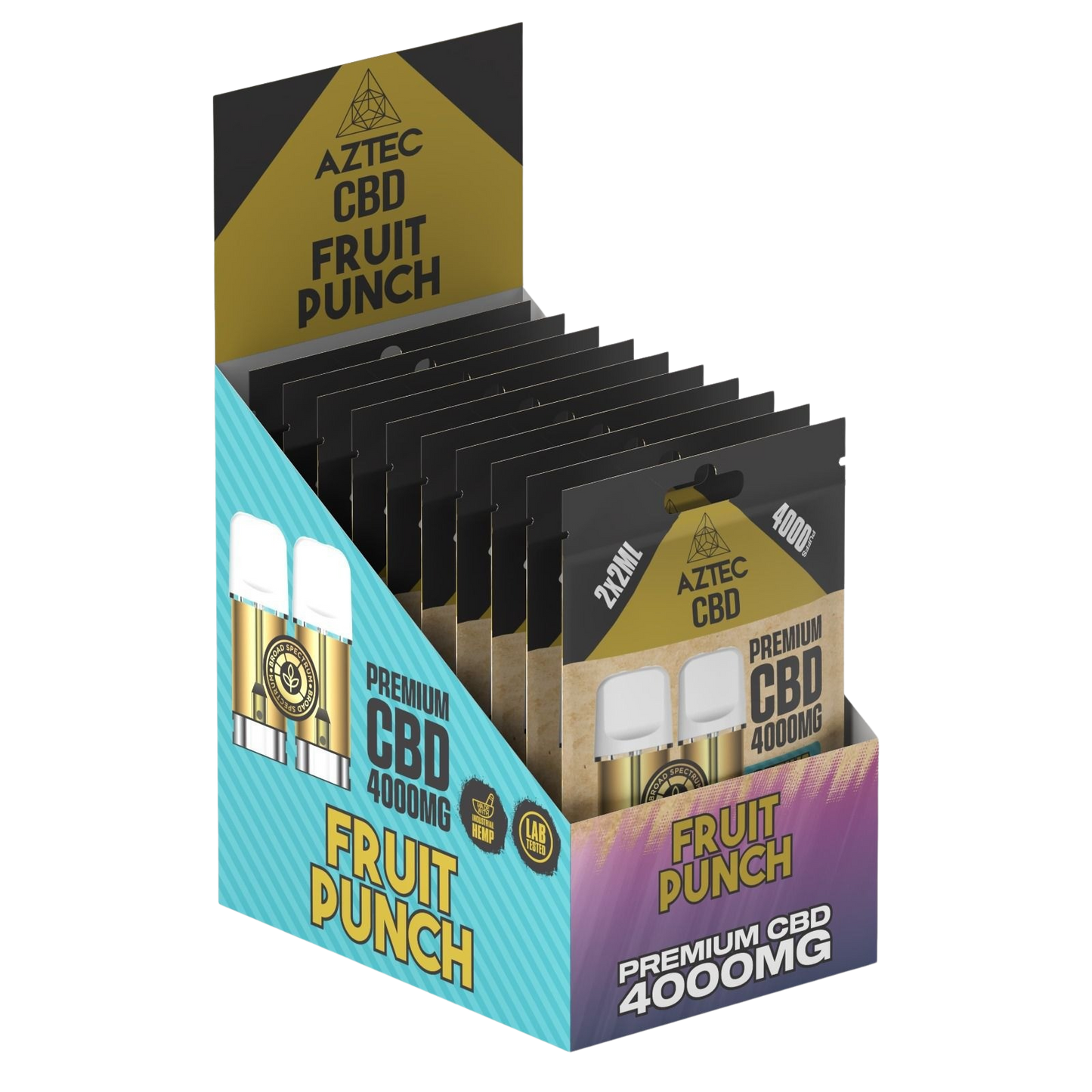 Aztec CBD Premium CBD Pods 4000mg 2x2ml - Fruit Punch