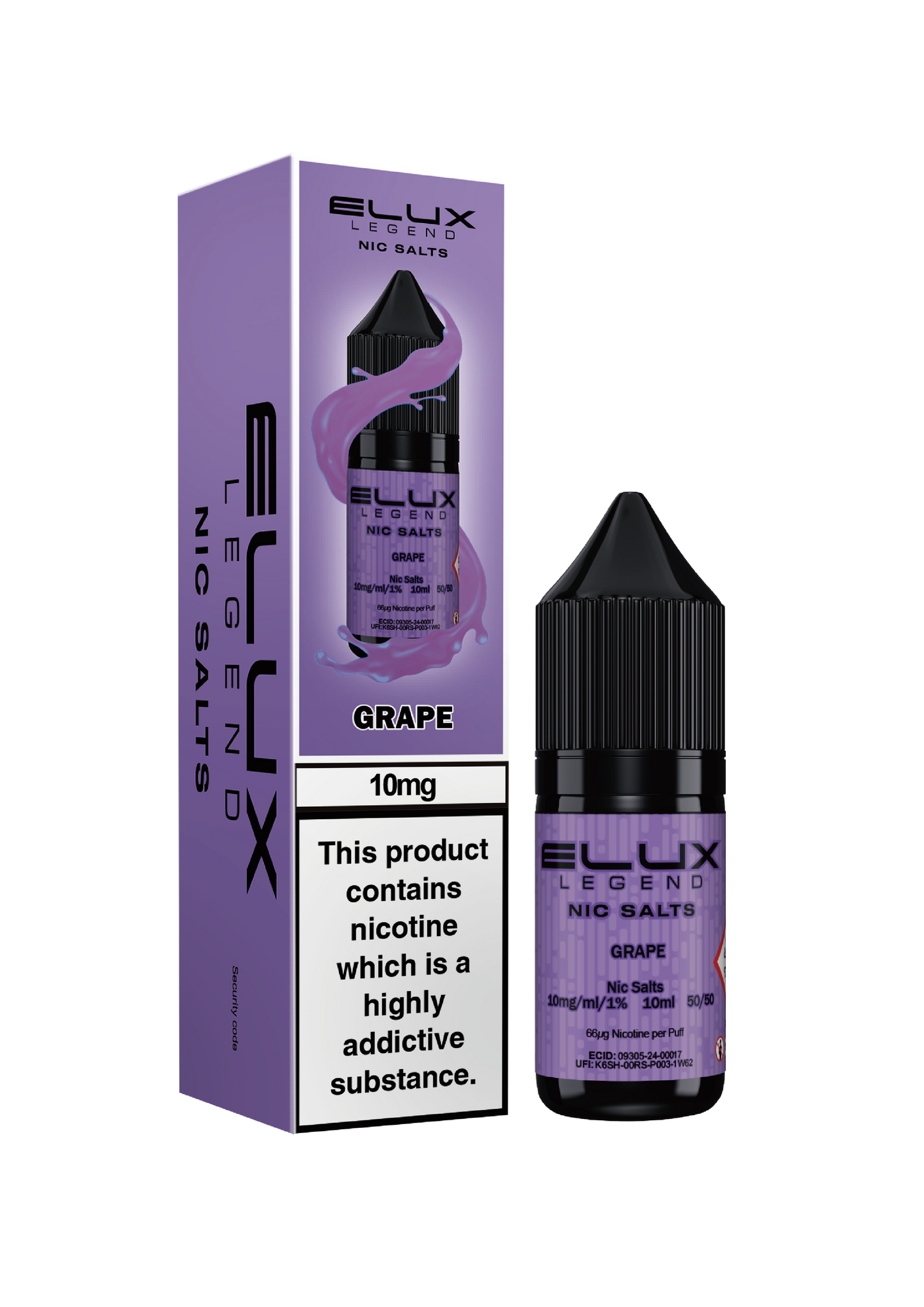 Elux Legend Nic Salts: Grape - 20mg (10 Pack)