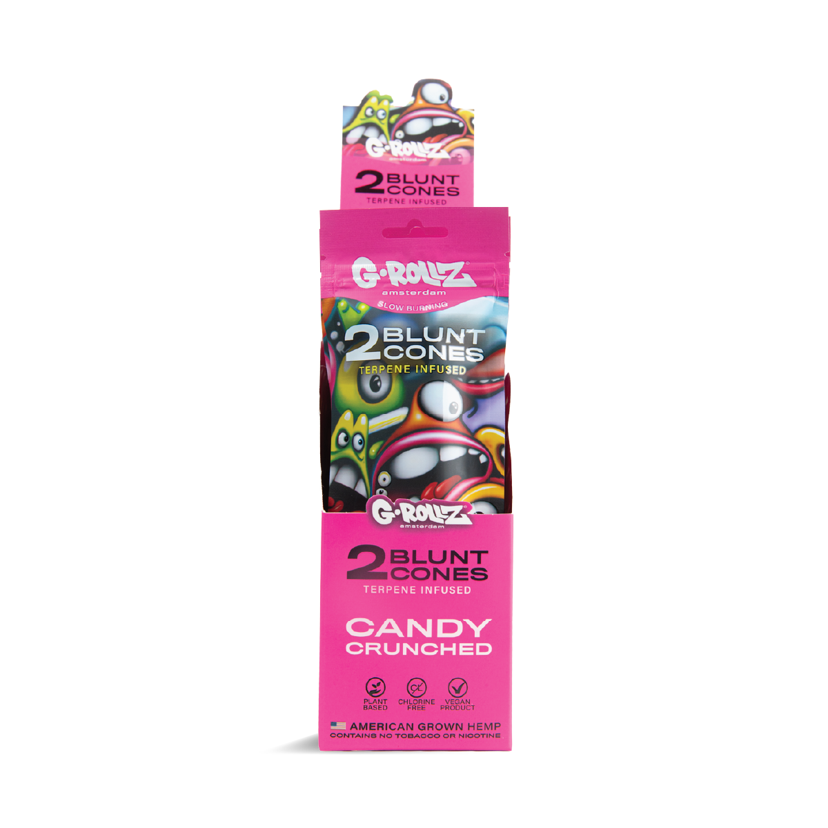 G-Rollz Blunt Cones Pouches: Candy Crunched - 2 Cones (12 Pack)
