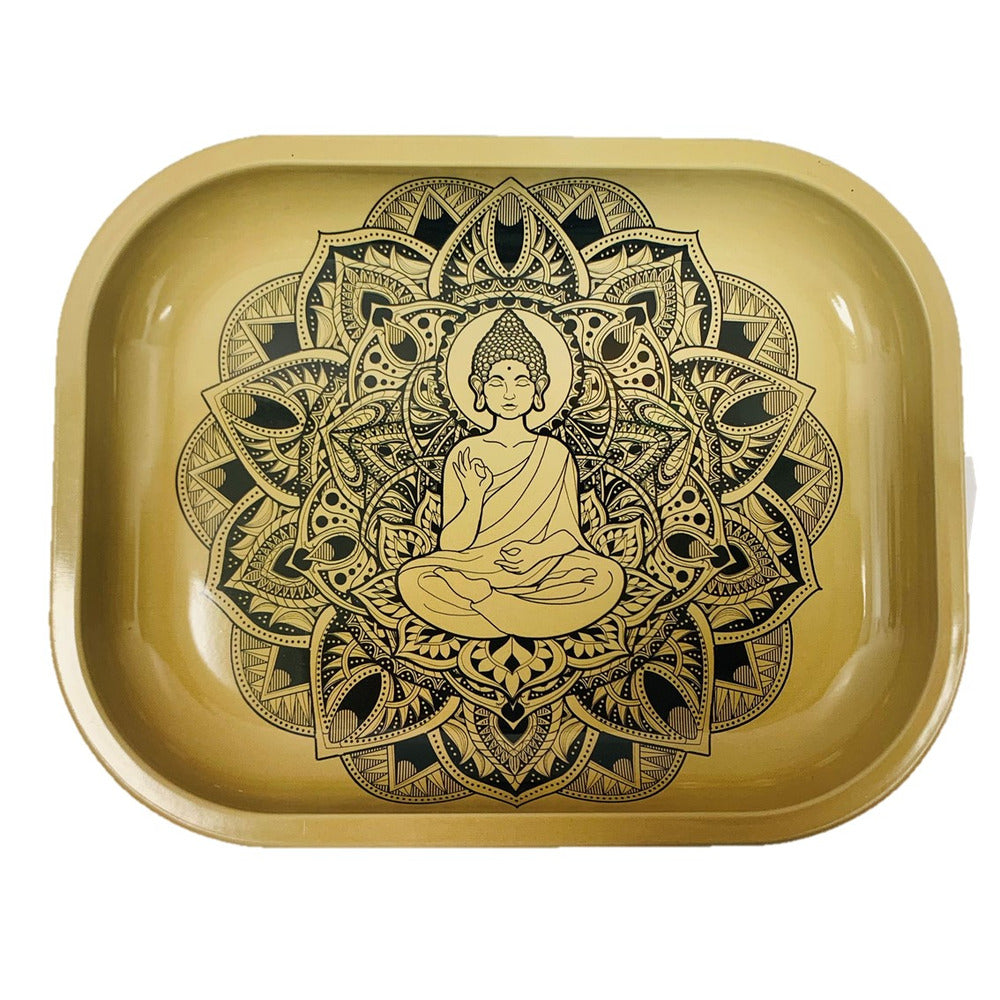 Wise Skies 'Golden Flower' Small Rolling Tray