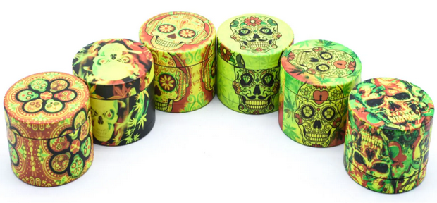 4-Part Metal Grinder - Skull Glow in the Dark (HXYP52-4GT) - 12 pcs