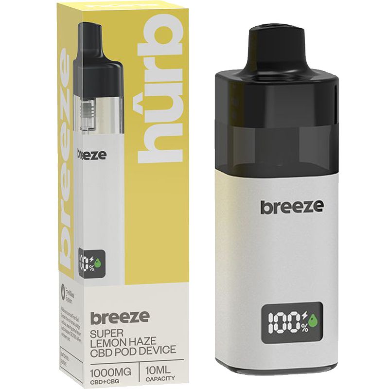 Hûrb Breeze CBD Pod Device CBD+CBG 1000mg 10ml - Super Lemon Haze