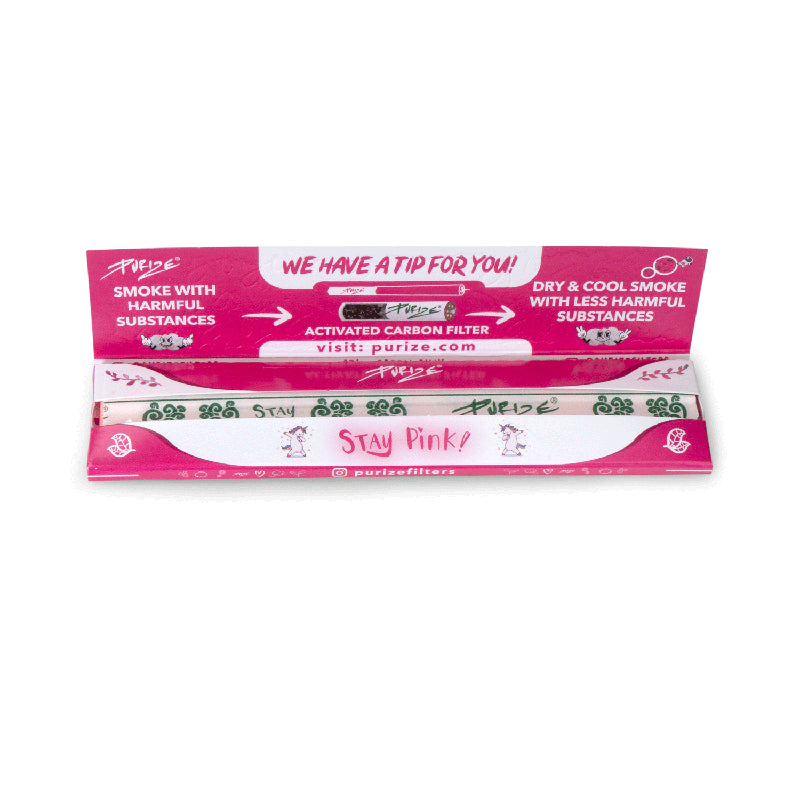 PURIZE® King Size Slim Longpapers - Pink (Full Box)