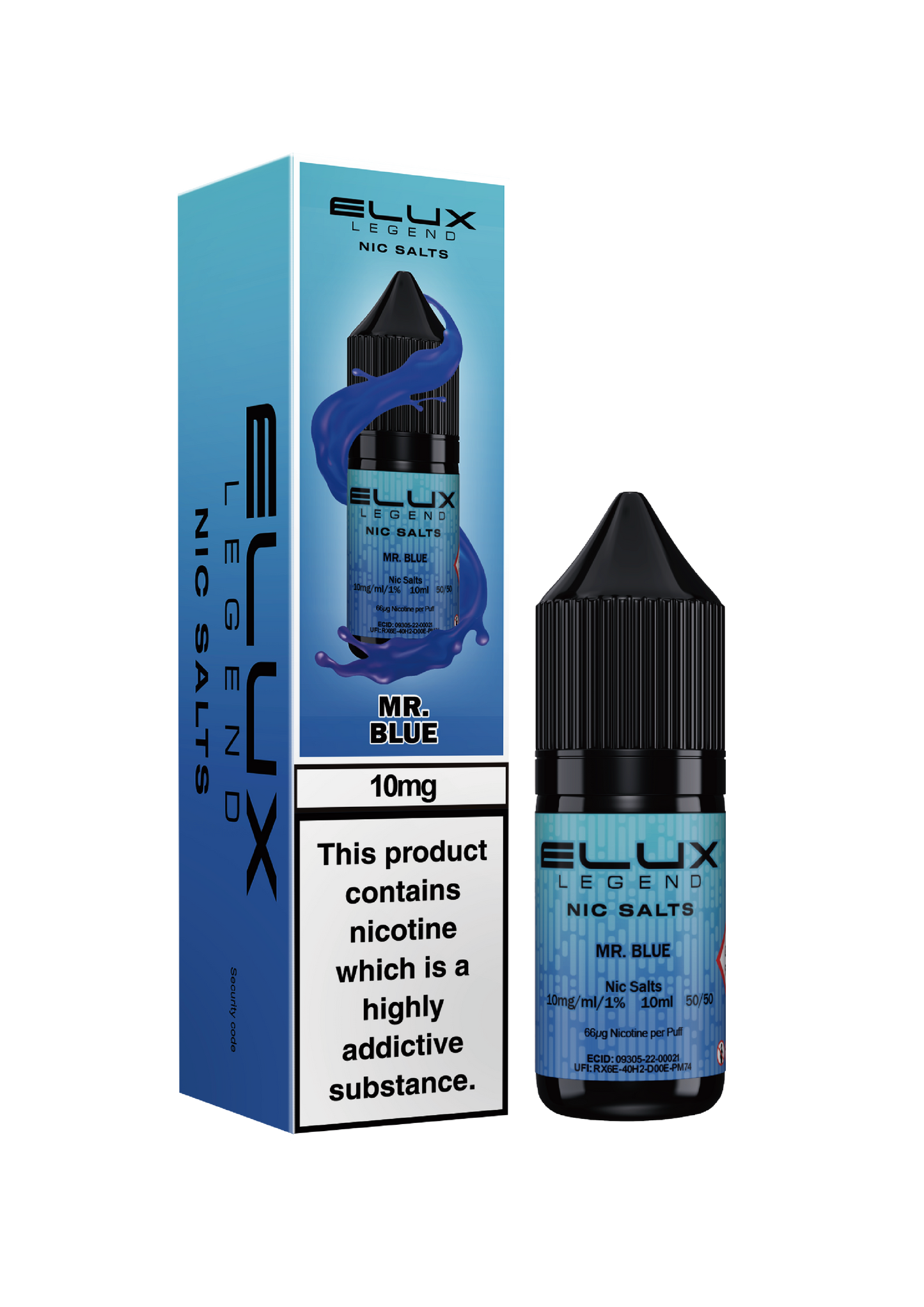 Elux Legend Nic Salts: Mr Blue - 10mg (10 Pack)