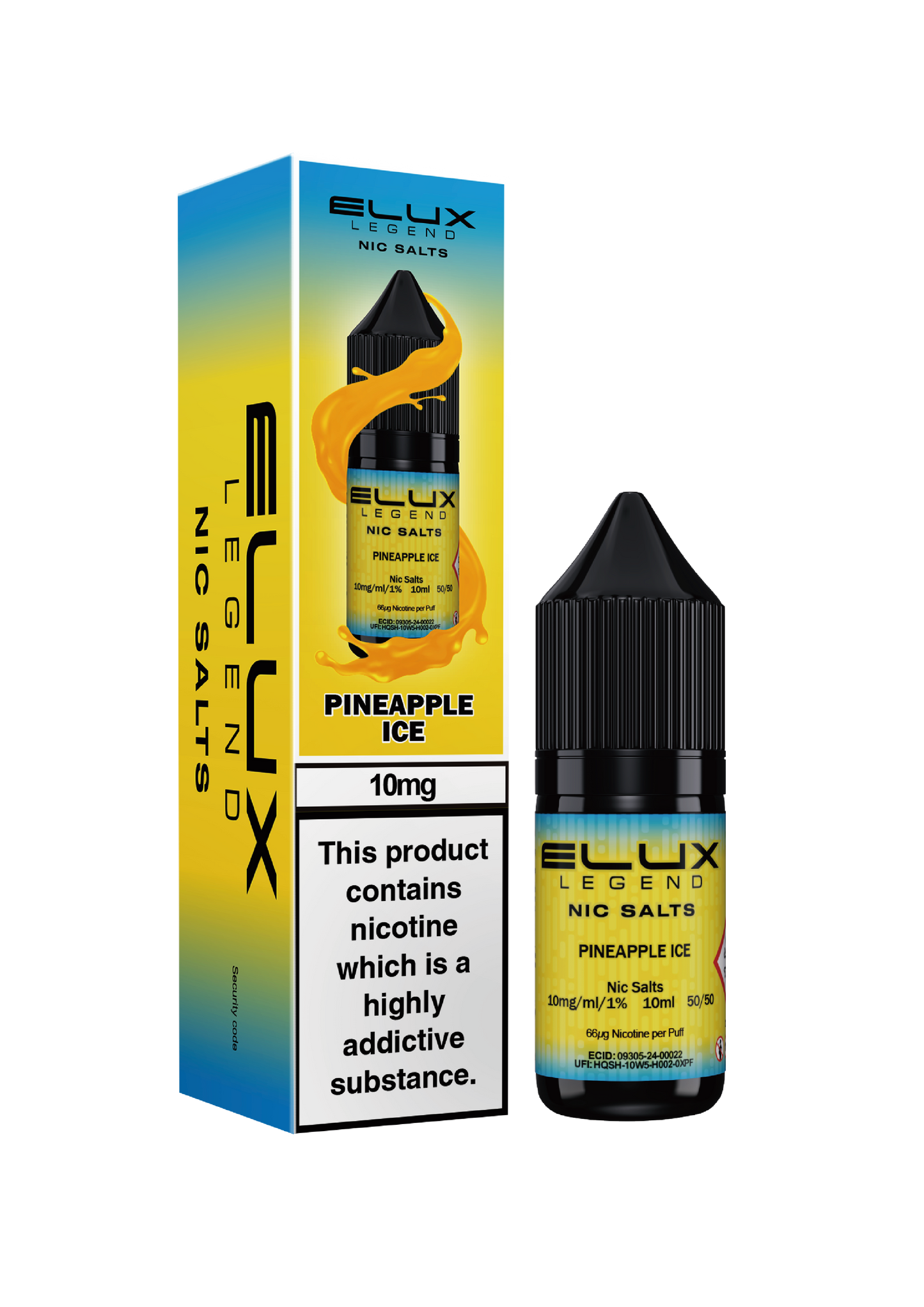 Elux Legend Nic Salts: Pineapple Ice - 10mg (10 Pack)