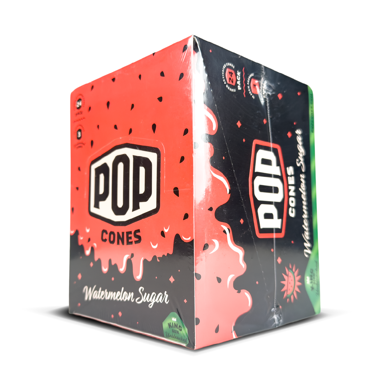 POP King Size Cones: Watermelon Sugar - 3x Cones Unbleached (24 Pack)