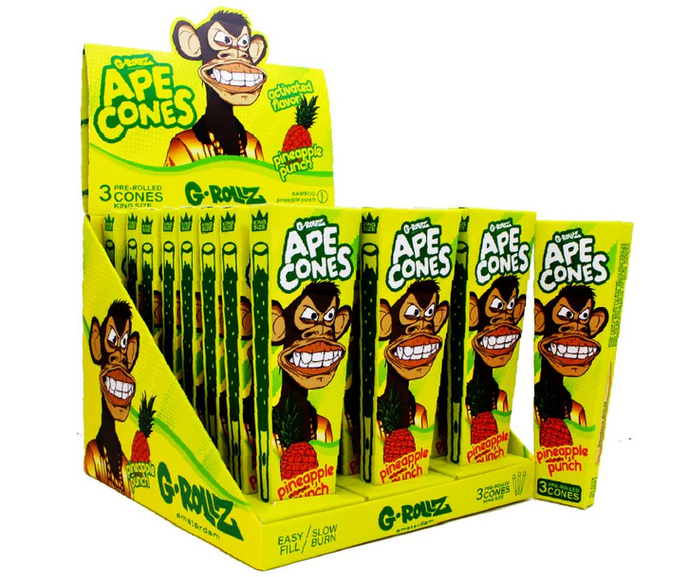 G-Rollz Ape King Size Pre-Rolled Cones - Pineapple Punch (24 pcs)