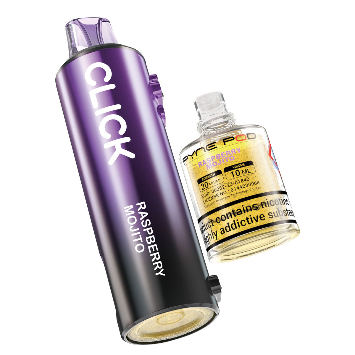 Pyne Pod Click 10K Refill Pods: Fresh Raspberry Mojito - 20mg