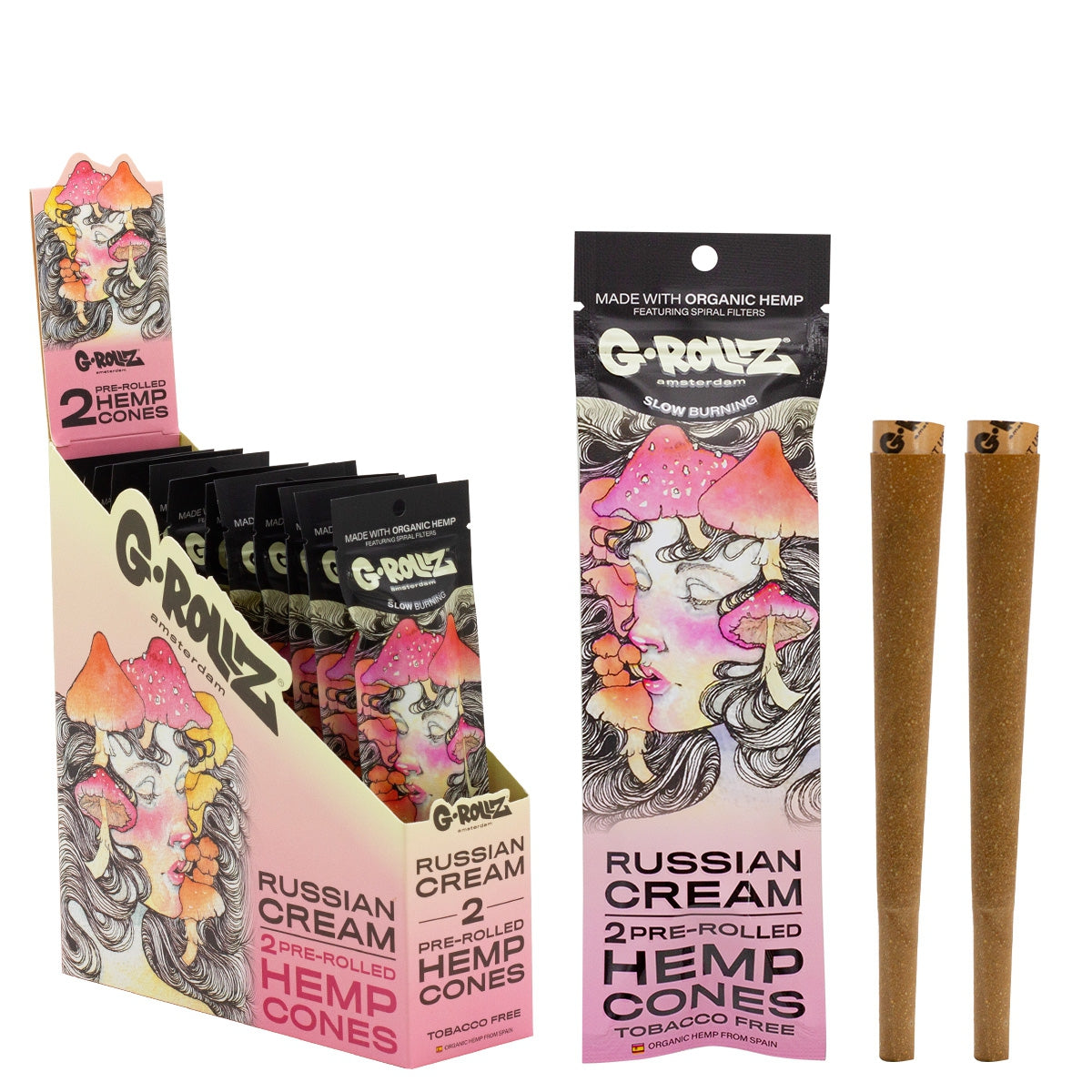 G-Rollz Pre-Rolled Hemp Cones - Russian Cream (12pcs)