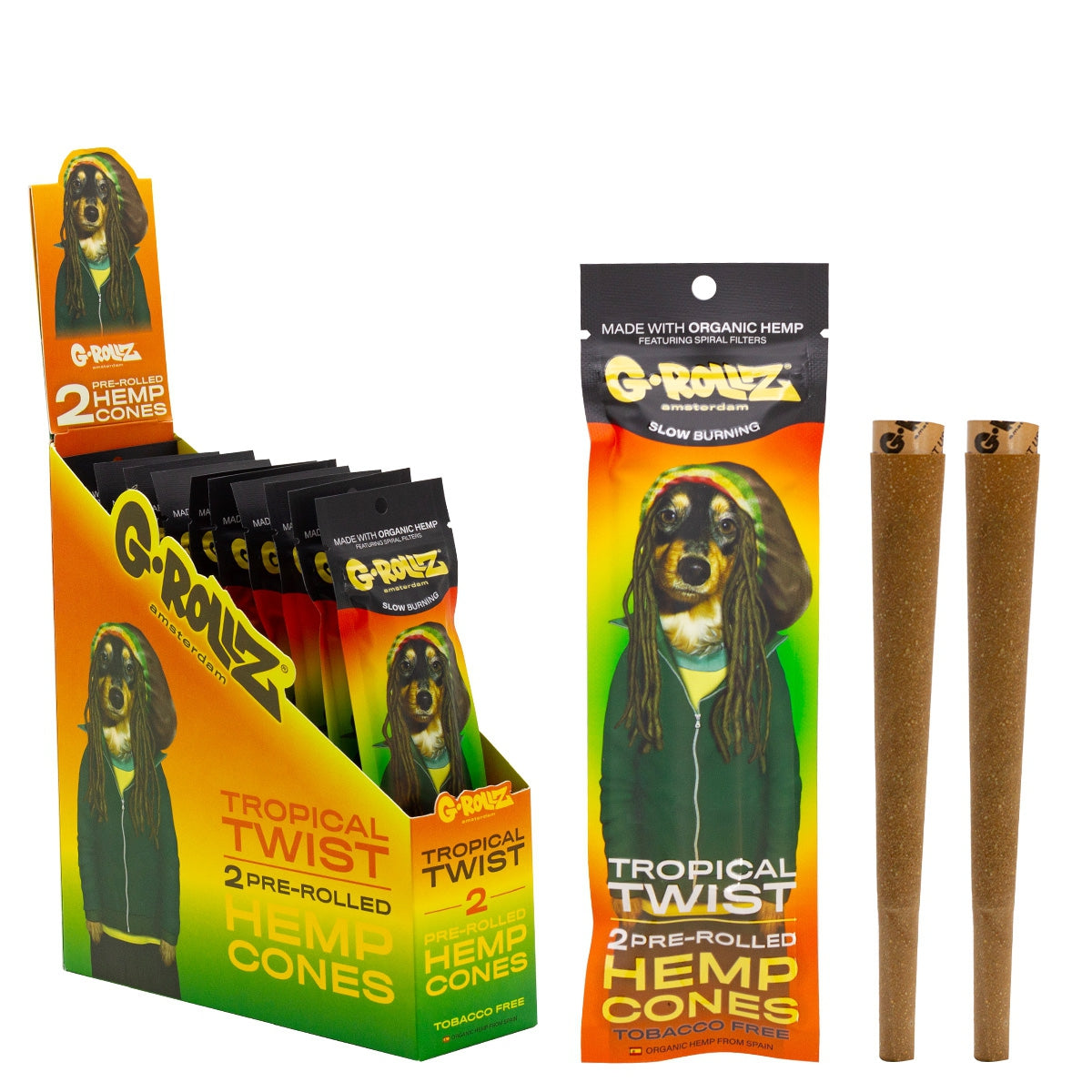 G-Rollz Pre-Rolled Hemp Cones - Tropical Twist (12pcs)