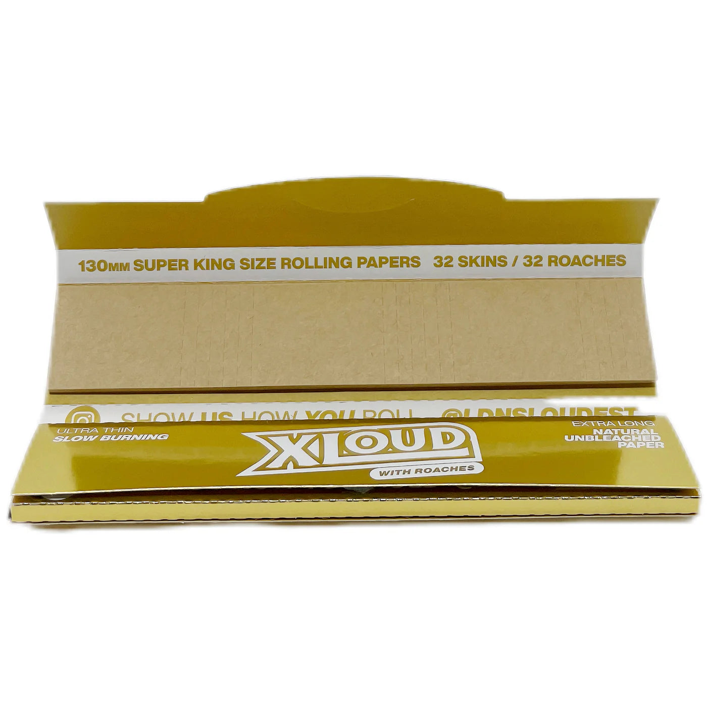 Loud Ldn XLoud Rolling Papers & Tips: Gold - Extra Long (24 Pack)