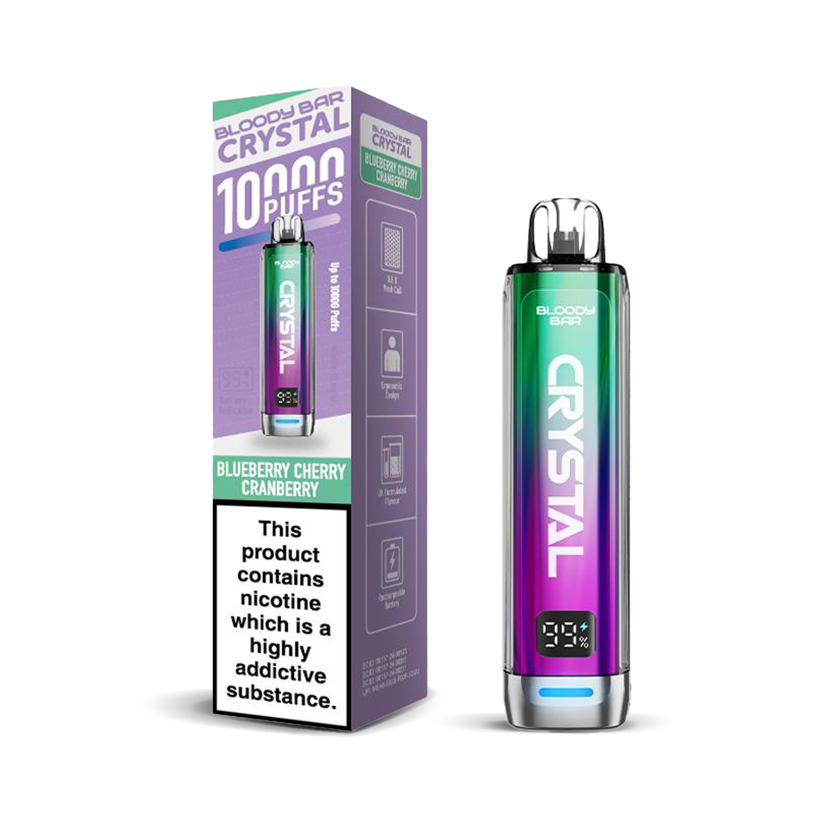 Bloody Bar Crystal 10K Pod Kits: Blueberry Cherry Cranberry – 20mg