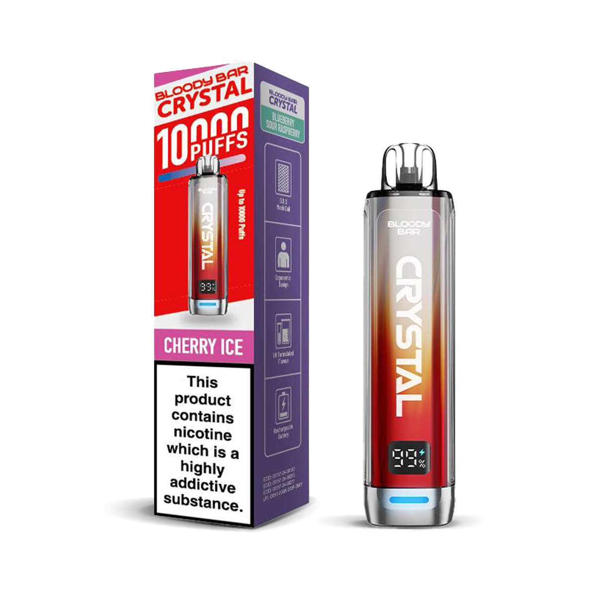 Bloody Bar Crystal 10K Pod Kits: Cherry Ice – 20mg