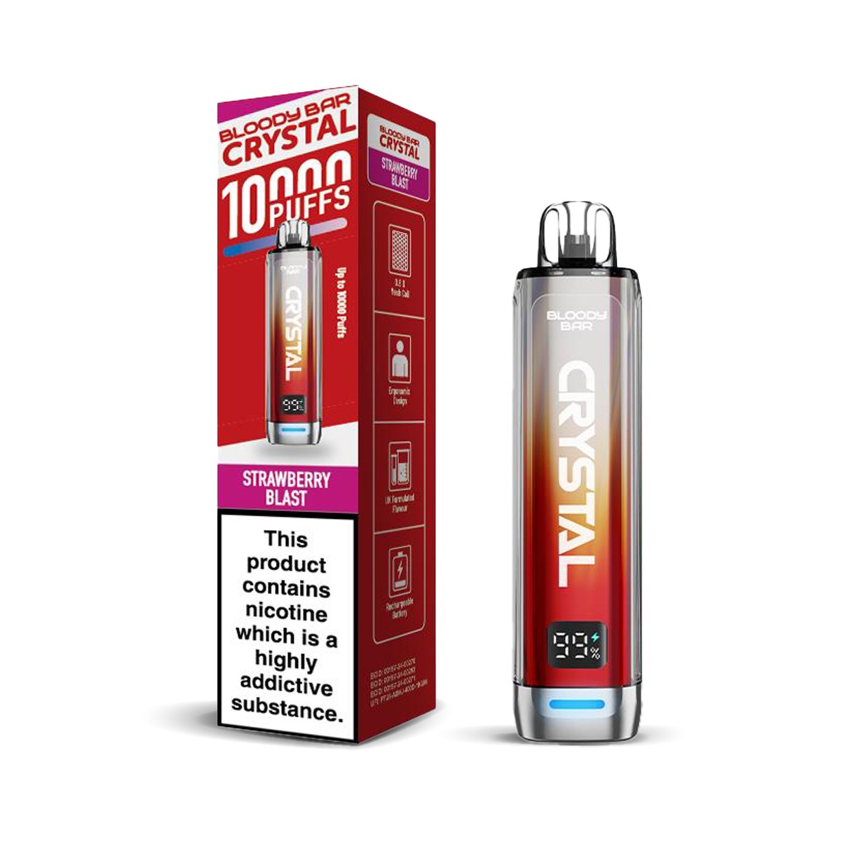 Bloody Bar Crystal 10K Pod Kits: Strawberry Blast – 20mg
