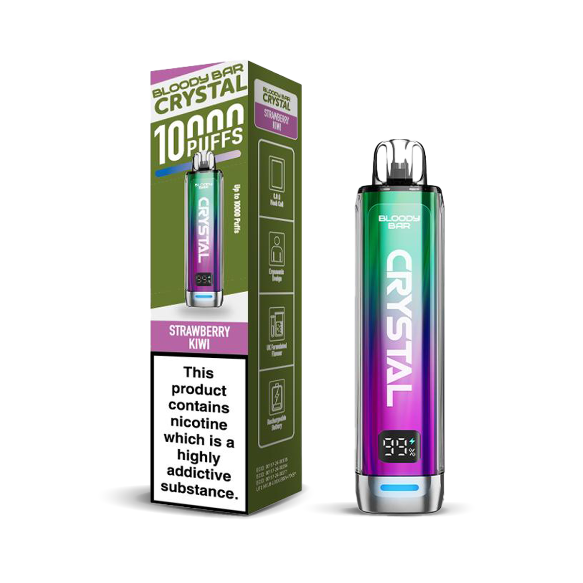 Bloody Bar Crystal 10K Pod Kits: Strawberry Kiwi – 20mg