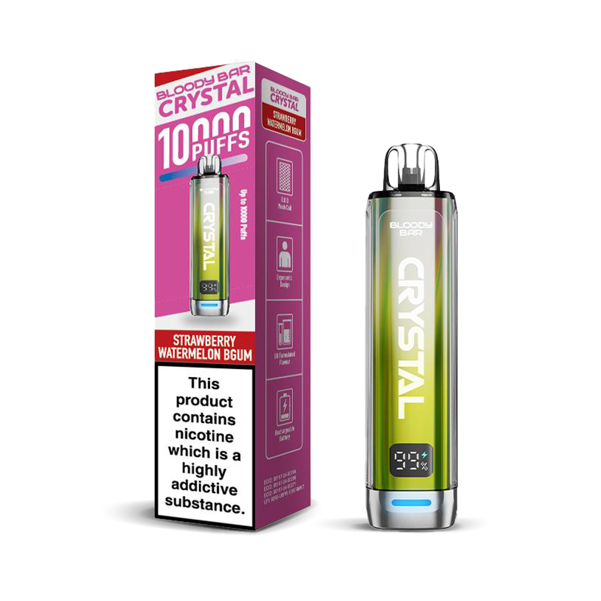 Bloody Bar Crystal 10K Pod Kits: Strawberry Watermelon Bgum – 20mg