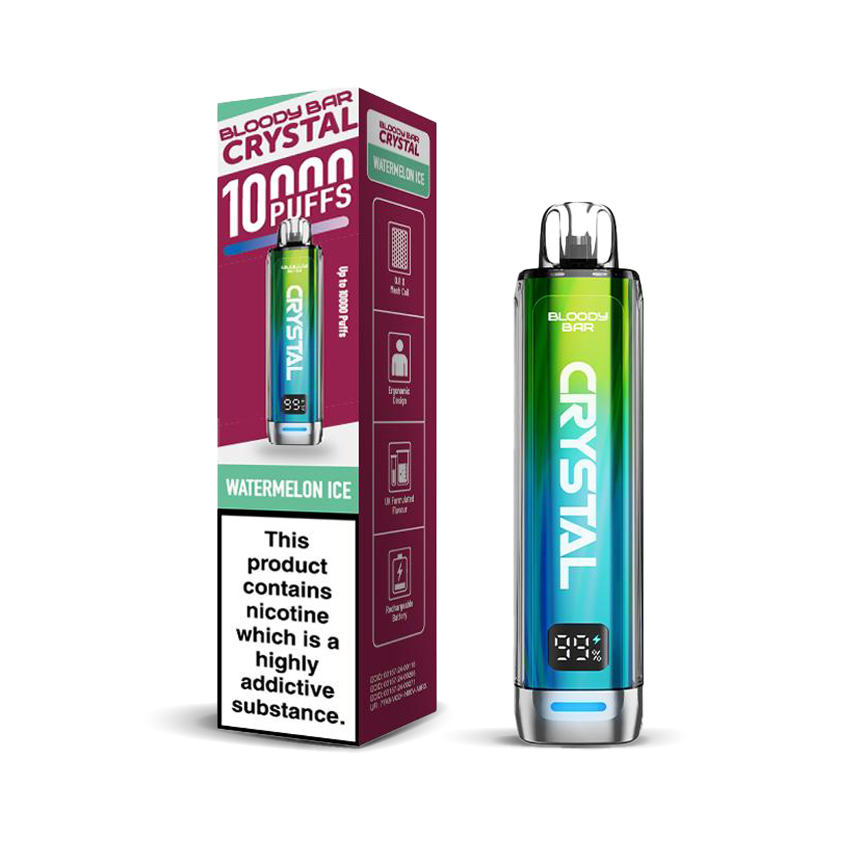 Bloody Bar Crystal 10K Pod Kits: Watermelon Ice – 20mg