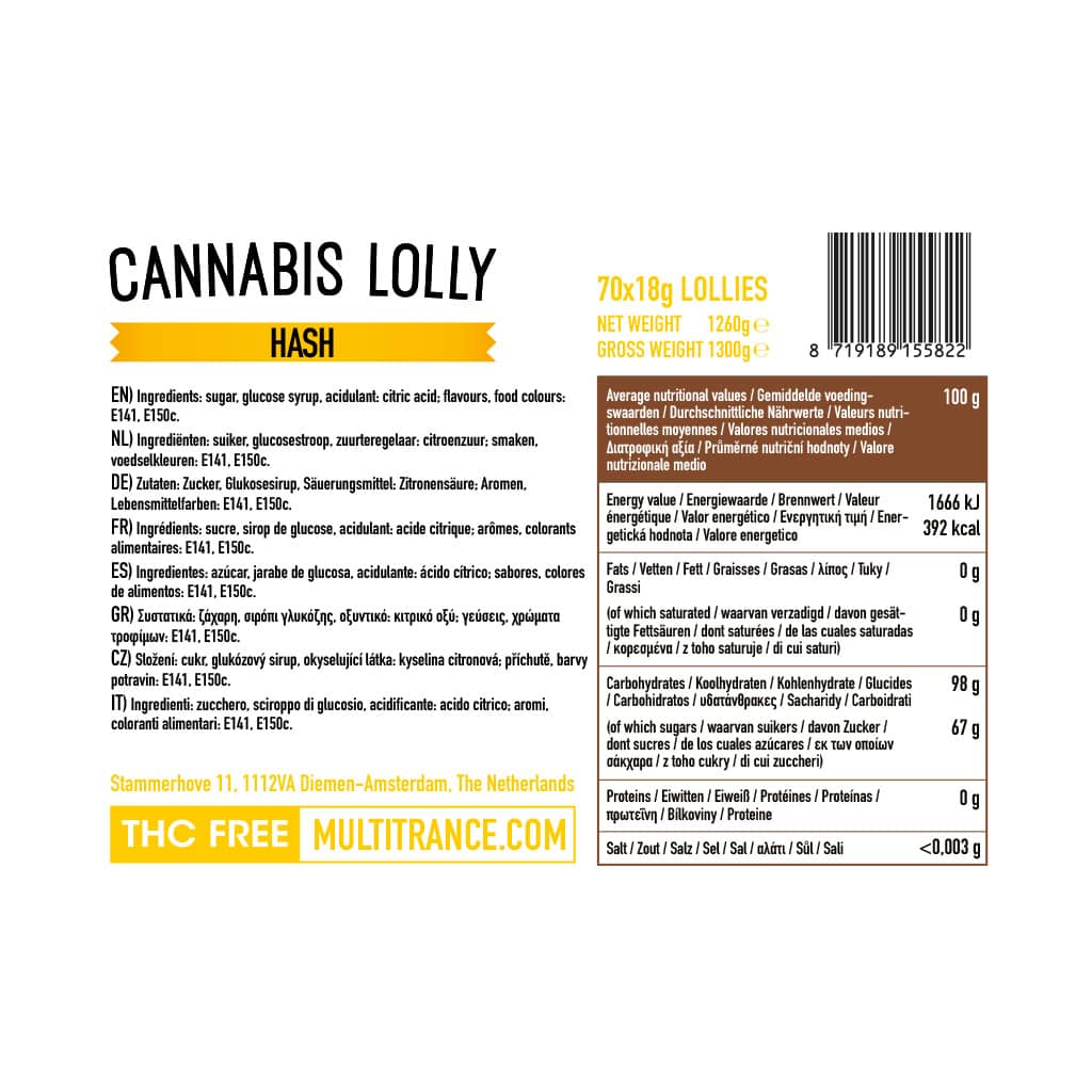 Multitrance Haze Lollipops - Hash (70 pcs)