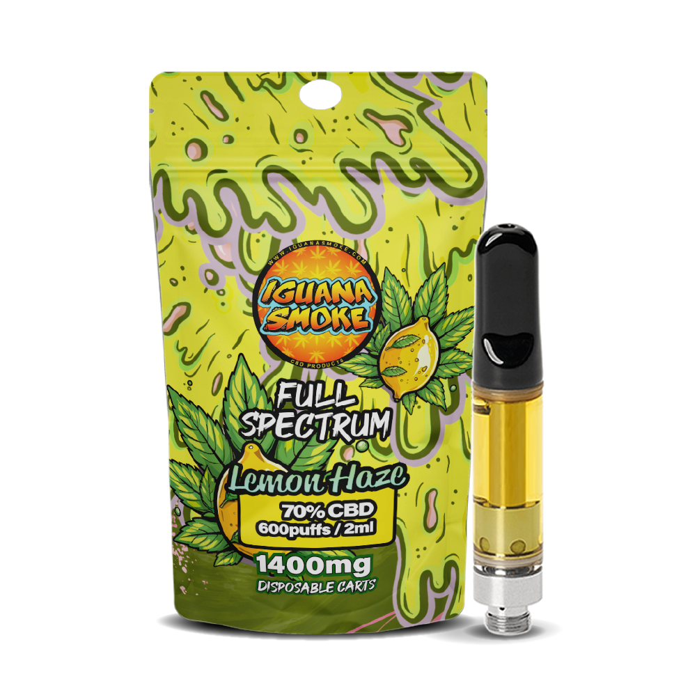 Iguana Smoke CBD Vape Cartridges 2ml: Lemon Haze - 1400mg