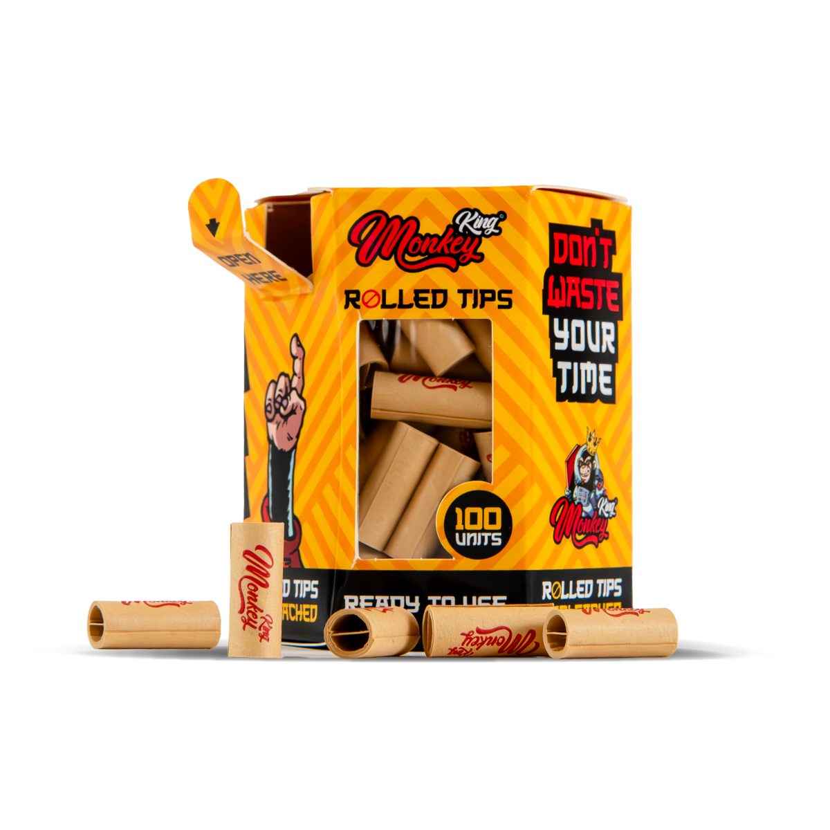 Monkey King Pre-Rolled Filter Tips: Unbleached (14 Pack)