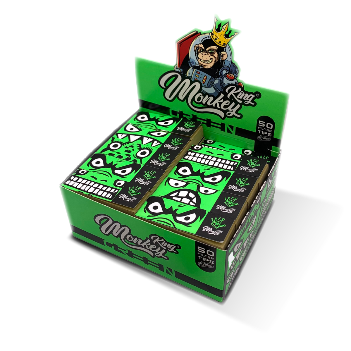 Monkey King Card Filter Tips: Green (50 Pack)