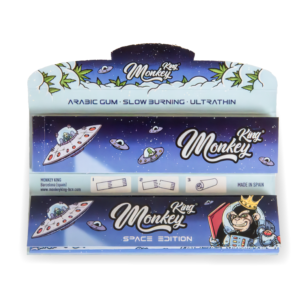 Monkey King Papers & Tips: Space Edition - King Size Unbleached (24 Pack)