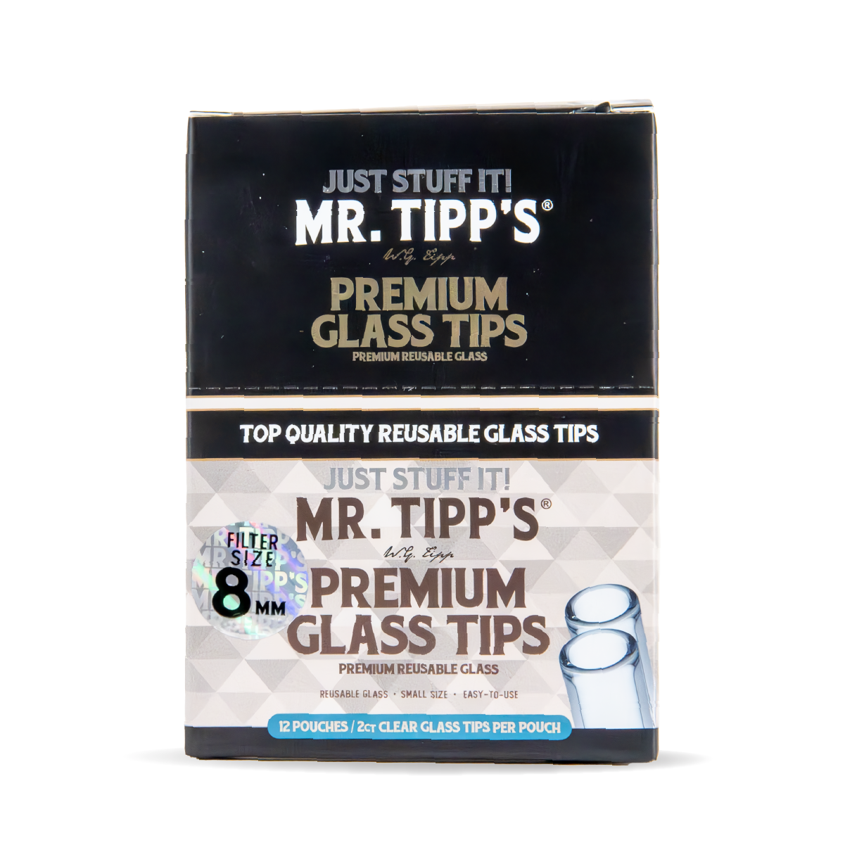 Mr Tipp's Glass Filters Tips: Glass 8mm - 2 Tips