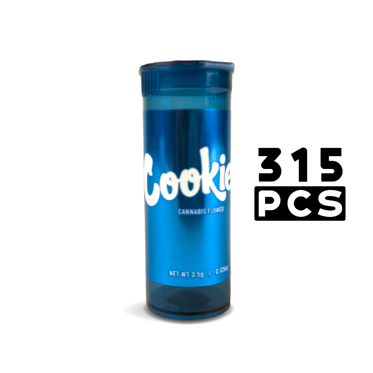 Stash Potz + Label Roll: Blue Pot - Cookies (315pcs Carton)