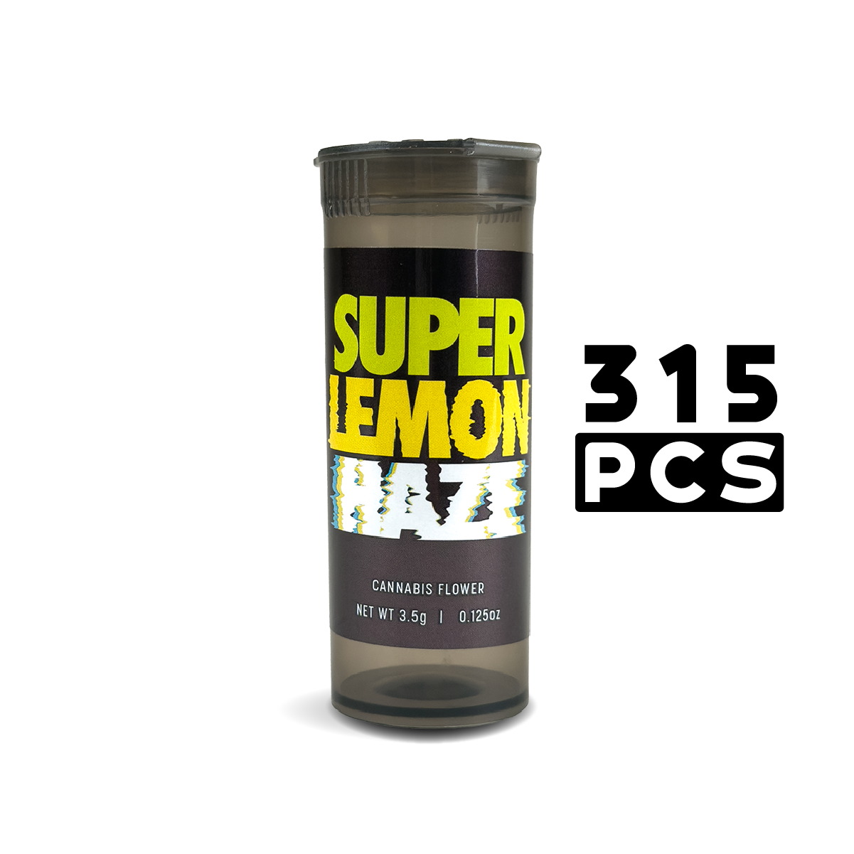 Stash Potz + Label Roll: Black Pot - Super Lemon Haze (315pcs Carton)