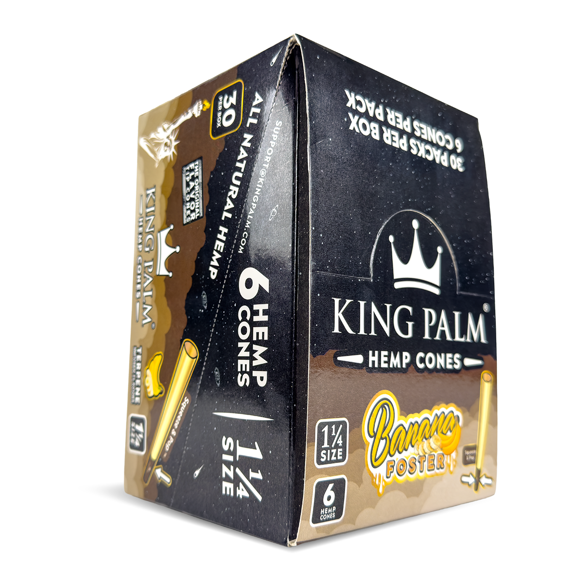 King Palm Hemp Cones: Banana Foster - 3x Cones Medium 1 1/4 (30 Pack)