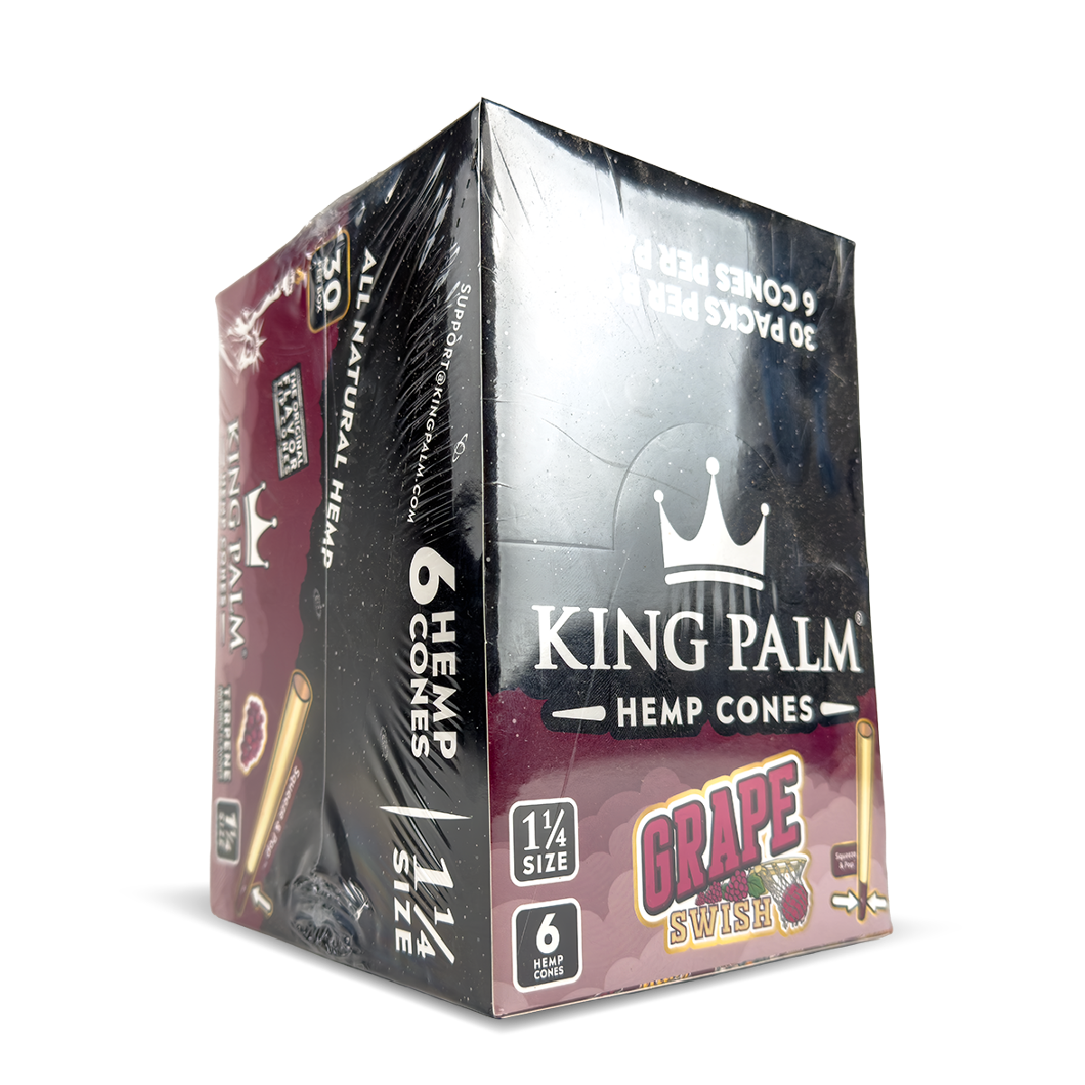 King Palm Hemp Cones: Grape Swish - 3x Cones Medium 1 1/4 (30 Pack)