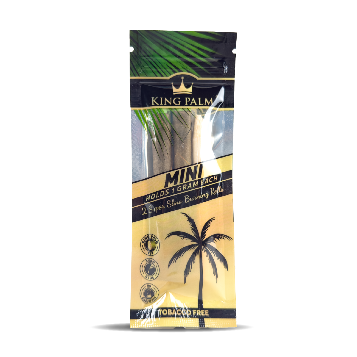King Palm Mini Leaf Rolls 1g: Natural - 2x Rolls (20 Pack)
