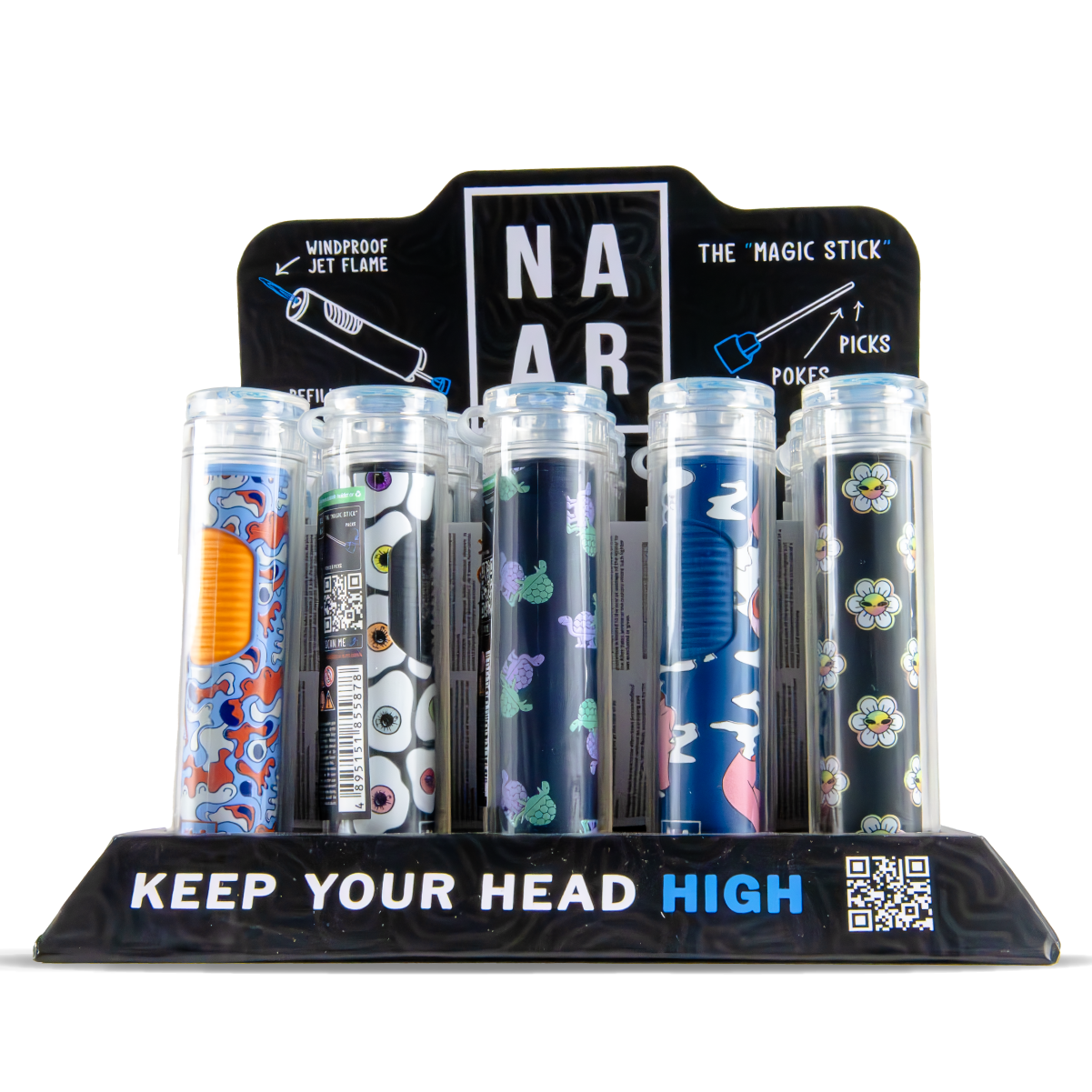 NAAR Jet Flame Lighters: Assorted Designs (Single Piece)