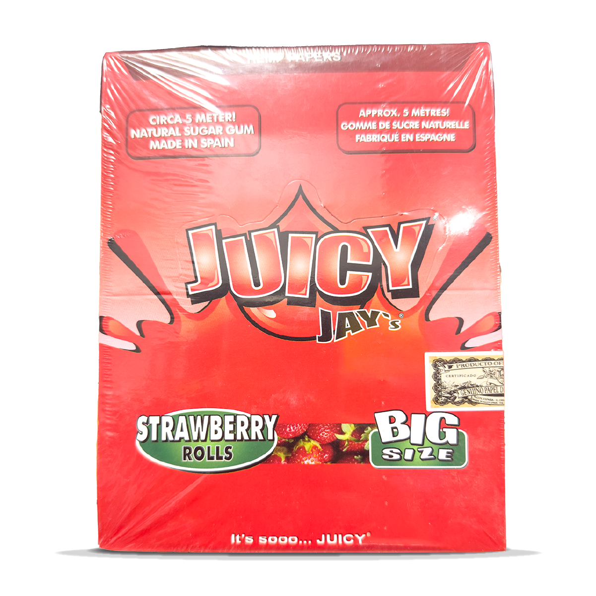 Juicy Jay's Hemp Paper Rolls: Strawberry - 5m (24 Pack)