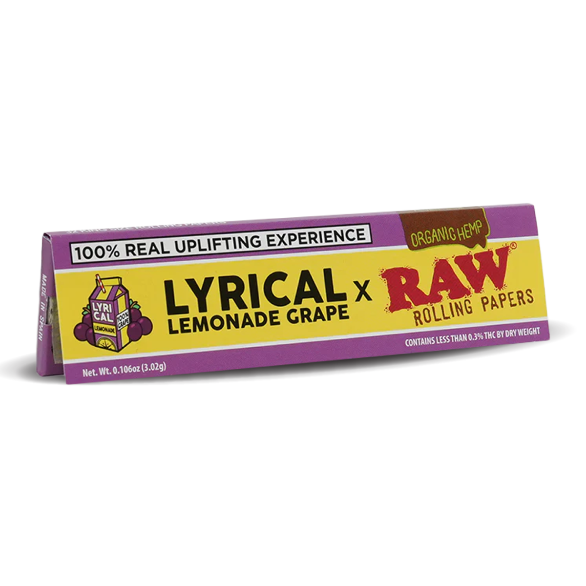 RAW x Lyrical Terpene Enhanced Organic Hemp Rolling Papers - Lemonade Grape
