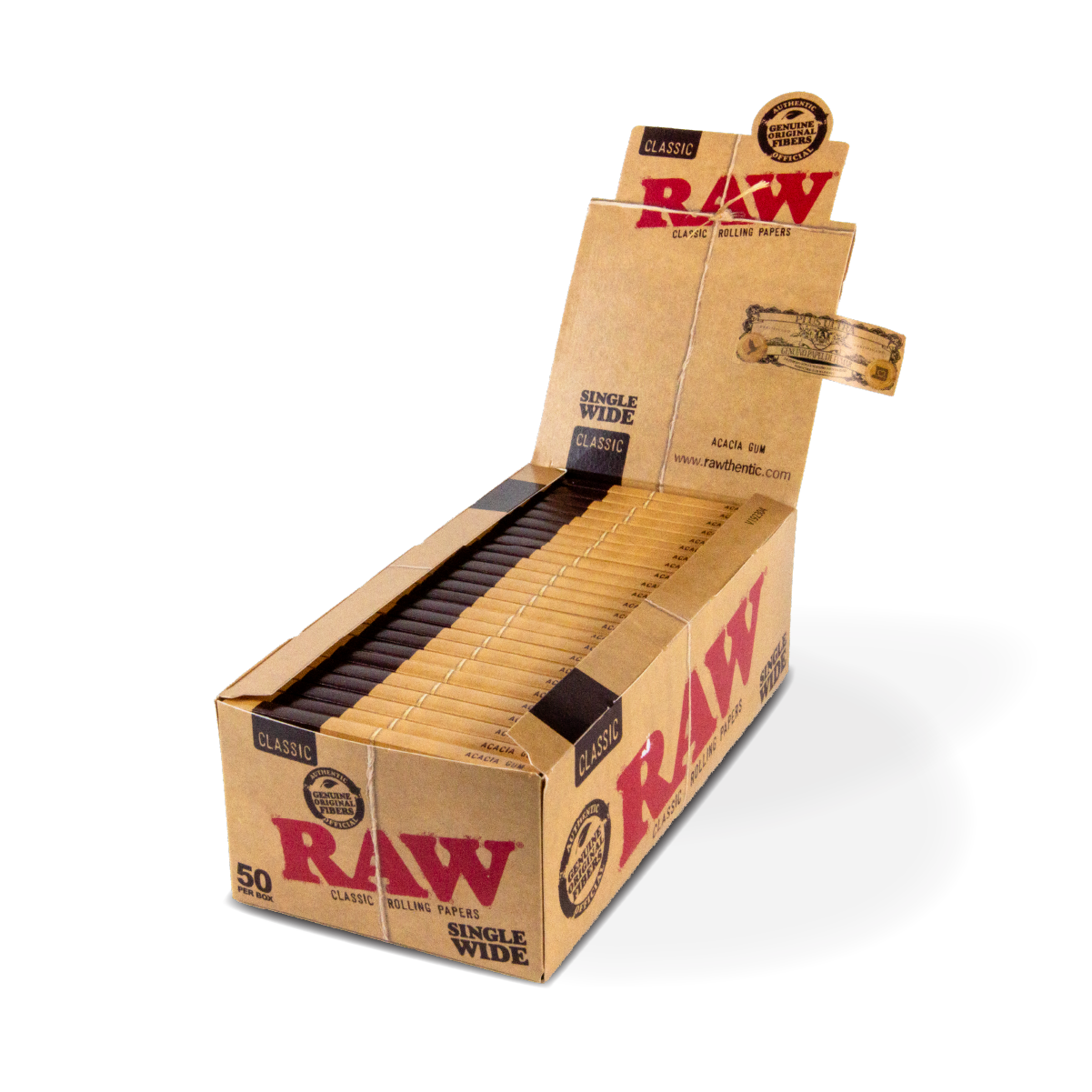 RAW Rolling Papers: Standard Single Wide (50 Pack)