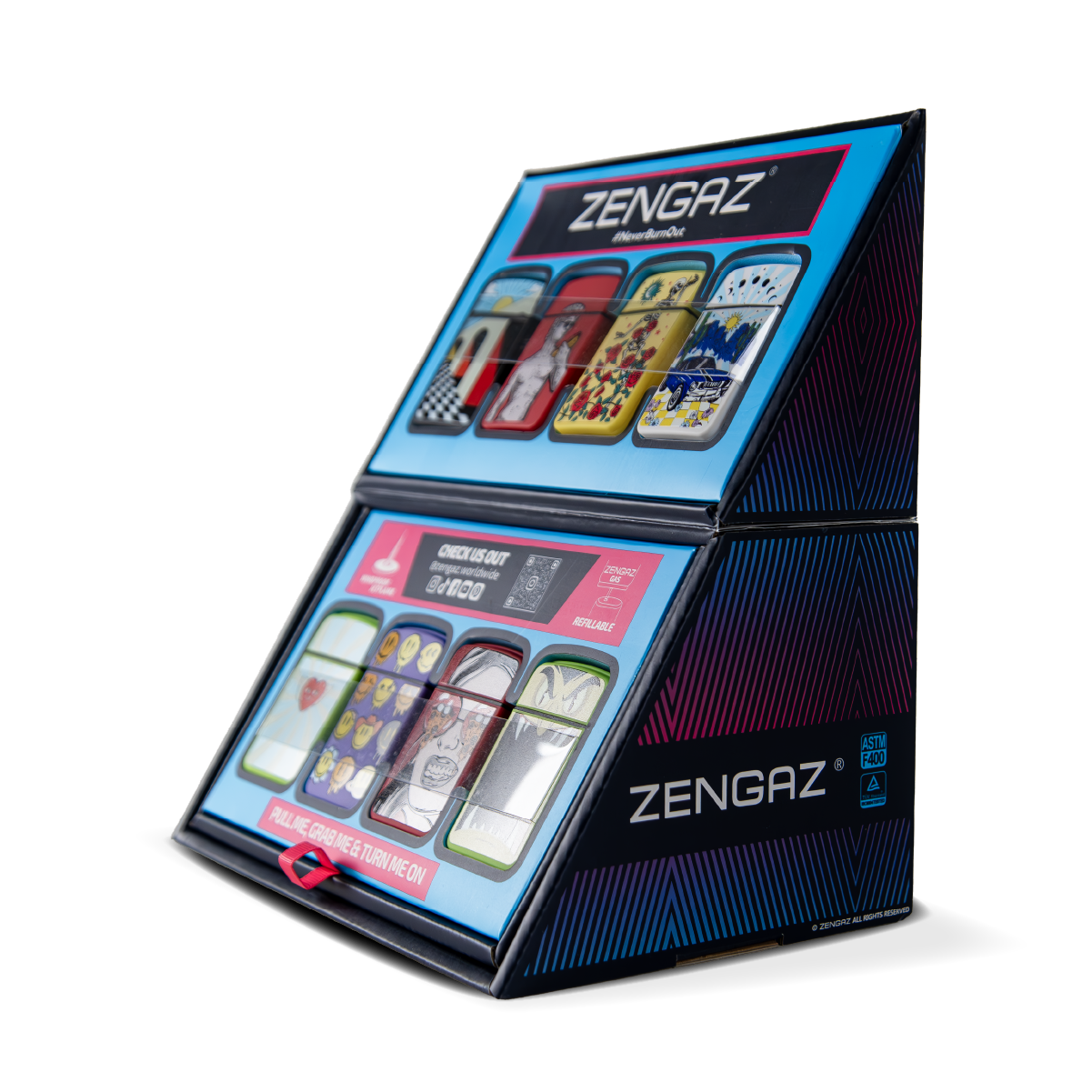 Zengaz Cube Display Jet Lighters ZL-12 (16 pcs)