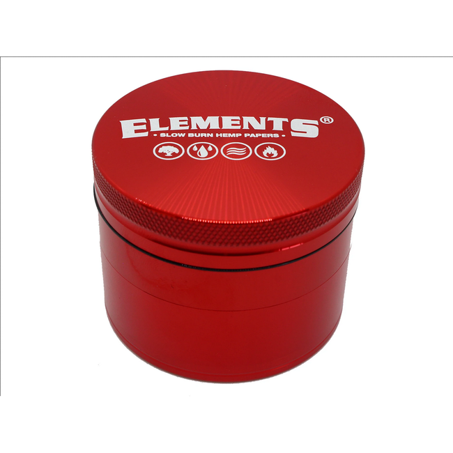 Elements 4-Part Metal Grinder - Red-Elements-Blazed Wholesale