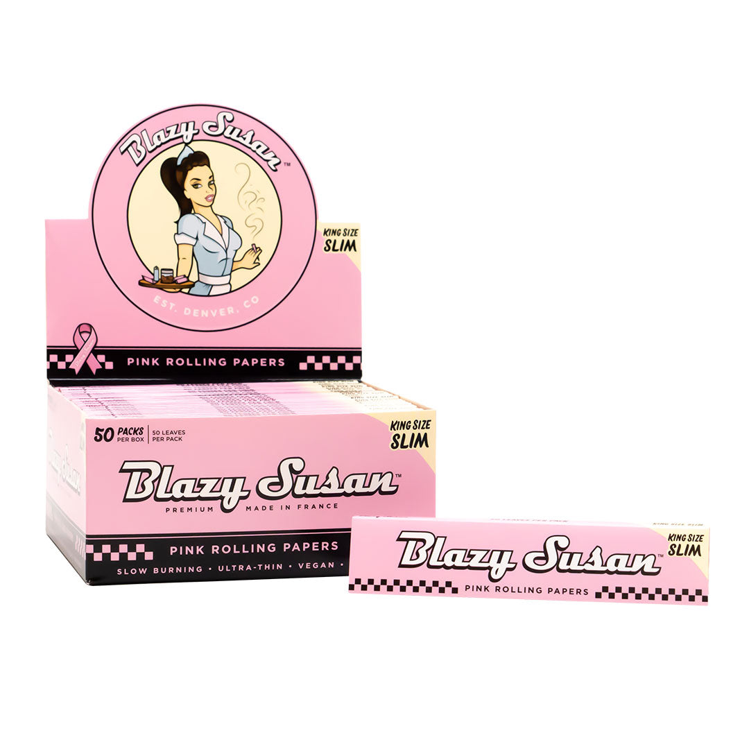 Blazy Susan King Size Rolling Papers - Pink