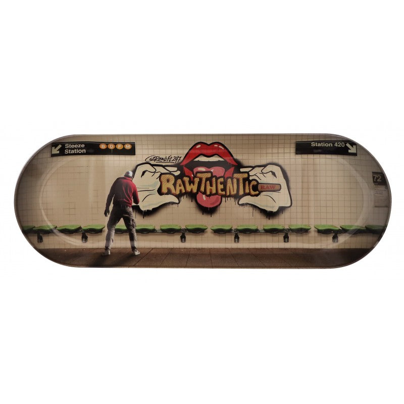 RAW Graffiti Skateboard Rolling Tray Brown