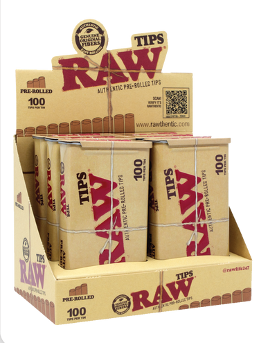 RAW Pre-Rolled Tips in Tin (600 pcs)
