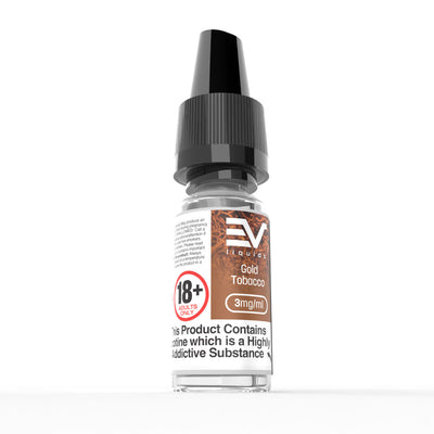 EV 10ml E-Liquids: Gold Tobacco - 3mg Freebase (10 Pack)