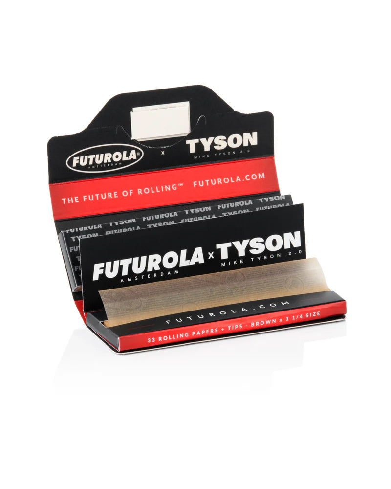 Tyson 2.0 x Futurola - 1 1/4 Rolling Papers & Tips (Full Box)